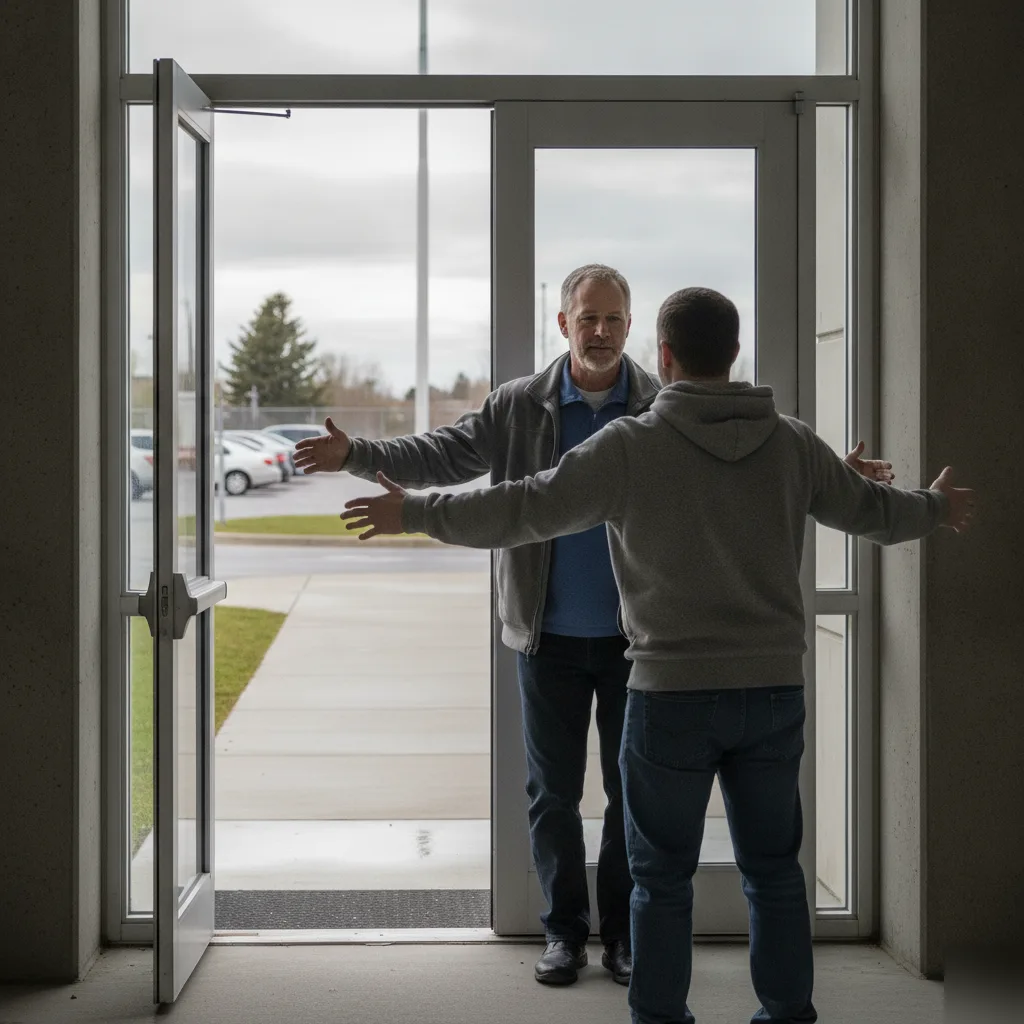 Man reunites with his son outside jail after bail bond release in Columbus